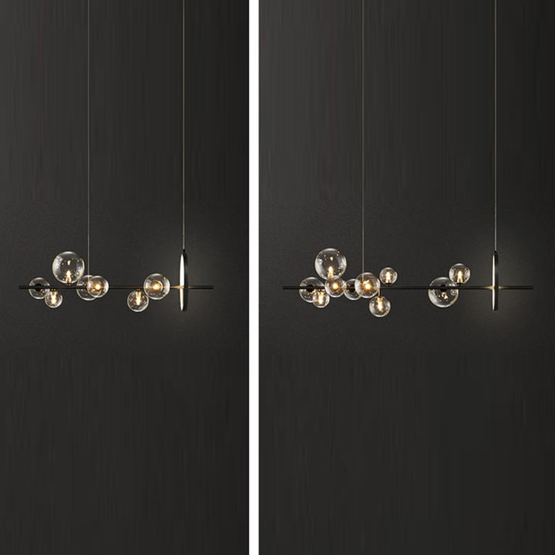 Luce a soffitto dell'isola in stile Nordico Clear Clear Spherical Island lampadario con tonalità di vetro