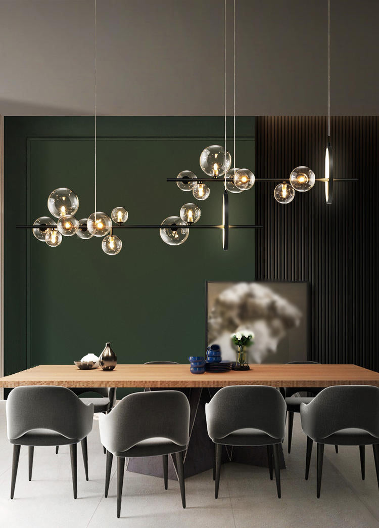 Luce a soffitto dell'isola in stile Nordico Clear Clear Spherical Island lampadario con tonalità di vetro