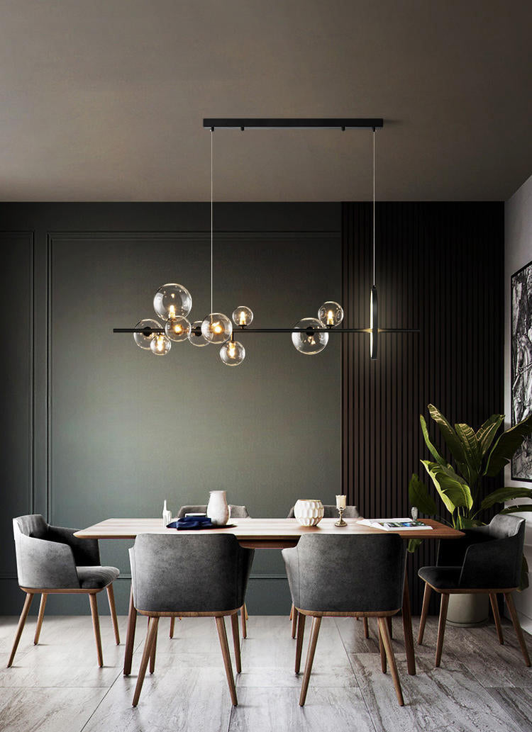 Luce a soffitto dell'isola in stile Nordico Clear Clear Spherical Island lampadario con tonalità di vetro