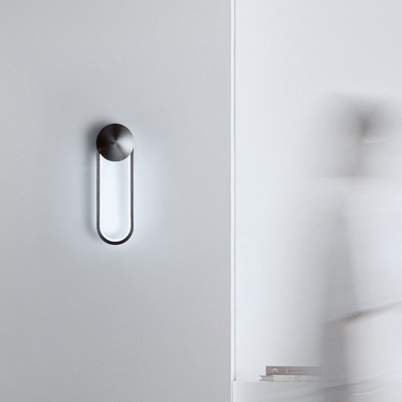 Accesorios de iluminación ovalos de pared ovalados modernos rotativos con luces de apliques de metal con sombra de gel de sílice