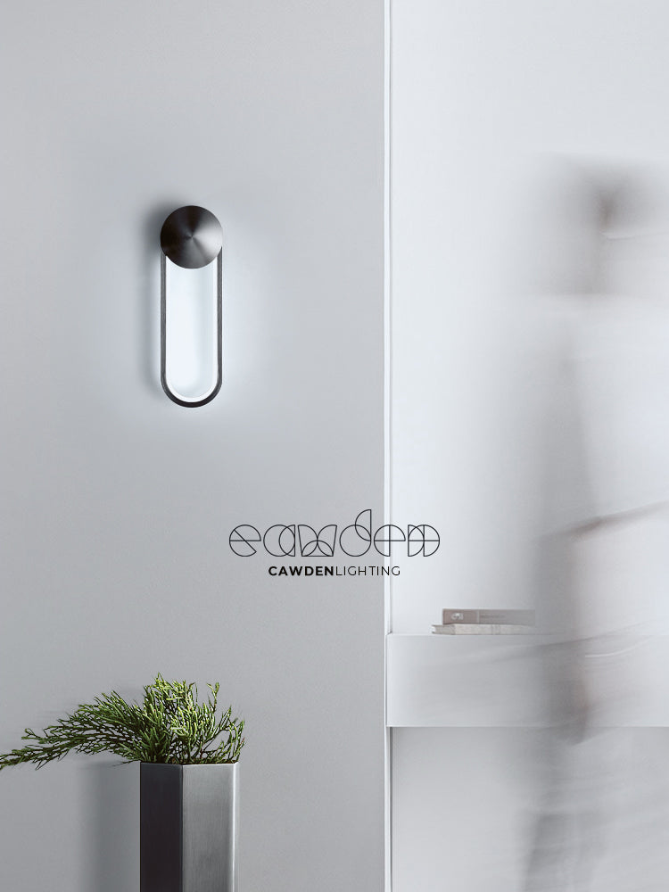 Accesorios de iluminación ovalos de pared ovalados modernos rotativos con luces de apliques de metal con sombra de gel de sílice