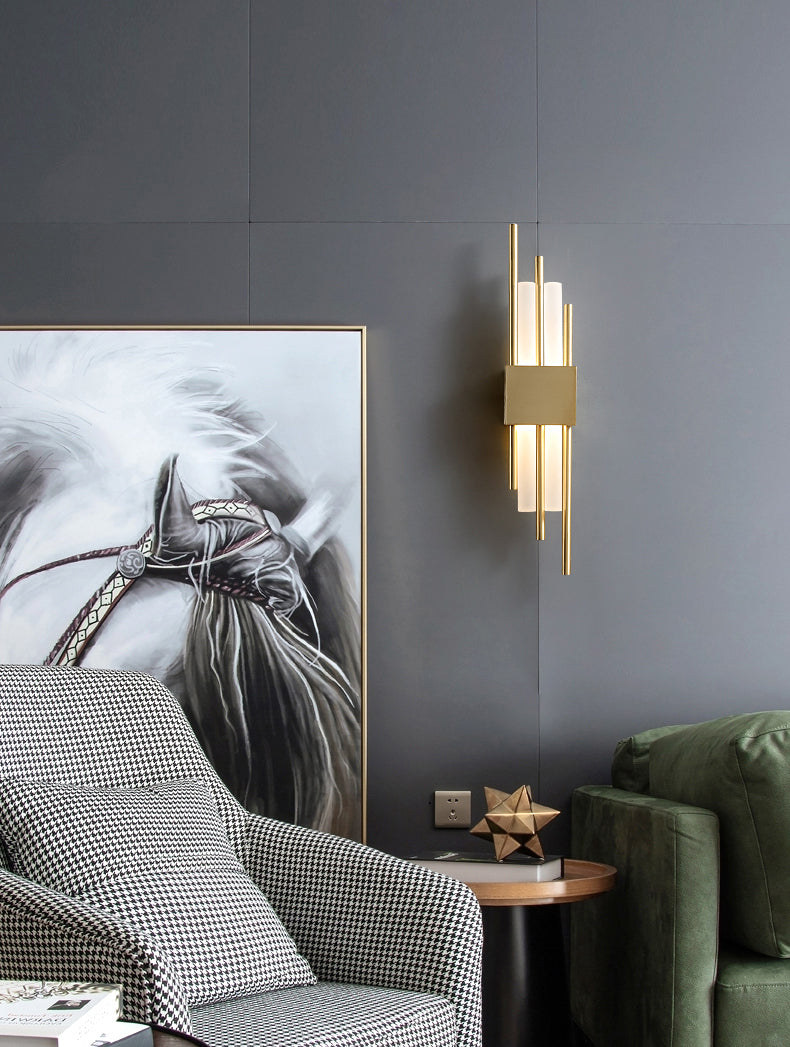 Moderne minimalistische Röhrchen Wandmontierte Lampenwandleuchten mit Acrylschatten