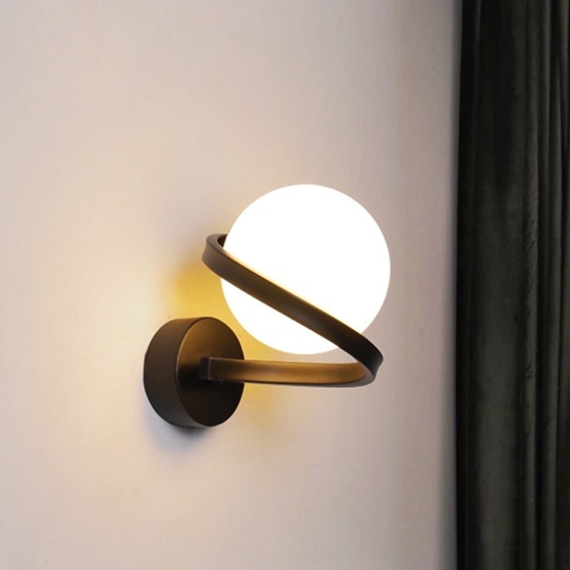 Moderne minimalistische globale muur gemonteerd verlichting metaal 1 lichte wandlampen met glazen schaduw