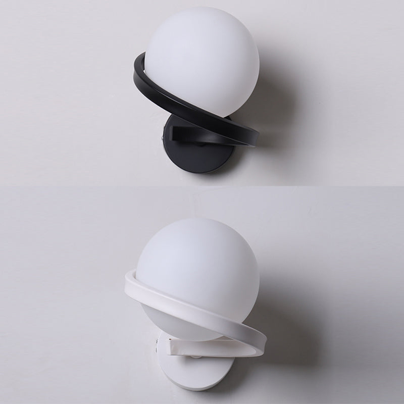 Moderne minimalistische globale muur gemonteerd verlichting metaal 1 lichte wandlampen met glazen schaduw