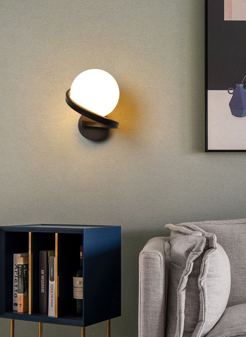 Moderne minimalistische globale muur gemonteerd verlichting metaal 1 lichte wandlampen met glazen schaduw