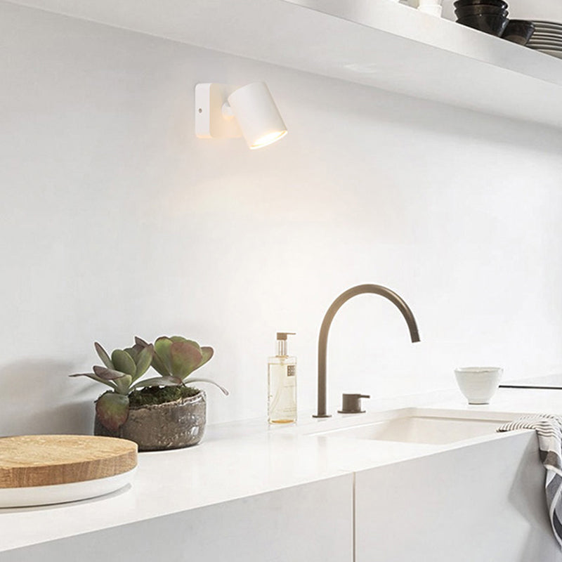 Moderno moderno muro in stile cilindro monte leggero metallo 1 flioncini per parete per camera da letto