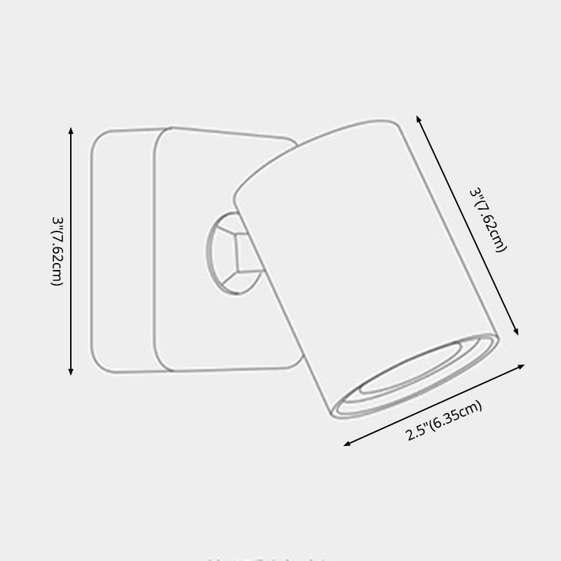 Moderno moderno muro in stile cilindro monte leggero metallo 1 flioncini per parete per camera da letto