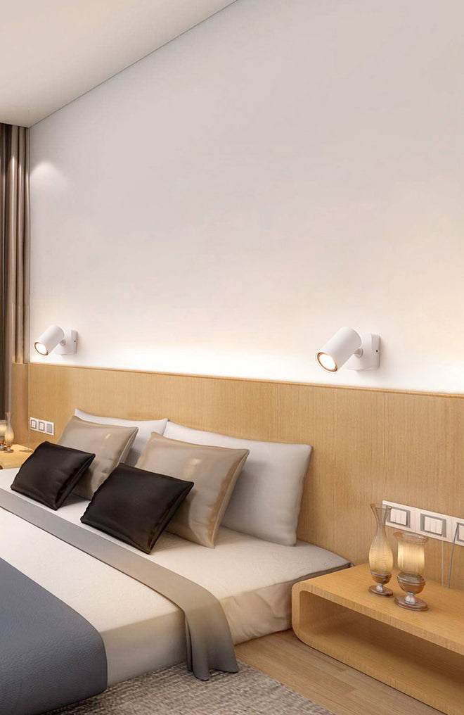 Moderno moderno muro in stile cilindro monte leggero metallo 1 flioncini per parete per camera da letto