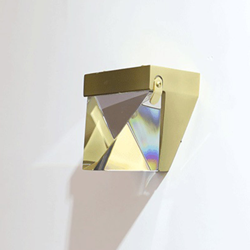 Modern Minimalist Geometric Wall Lighting Fixtures Crystal 1 Light Wall Sconces for Bedroom
