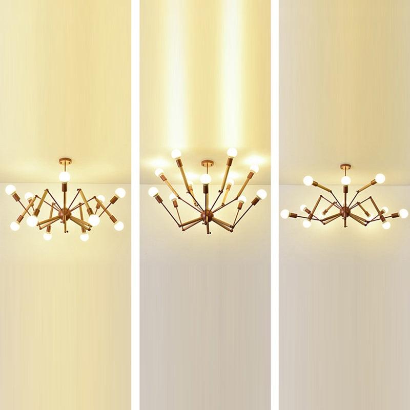 Adjustable Chandelier Pendant Light Industrial Style Black Metal Ceiling Hung Fixture