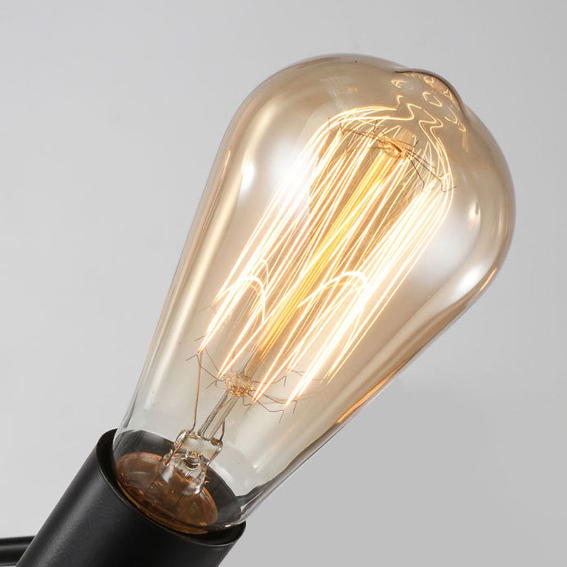 Adjustable Chandelier Pendant Light Industrial Style Black Metal Ceiling Hung Fixture