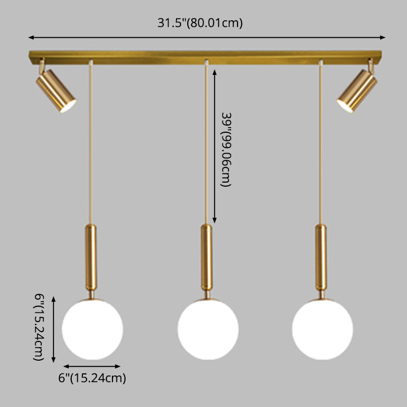 Kogelcluster hanger Modern Opaline Glass Restaurant Hanglamp met spotlight