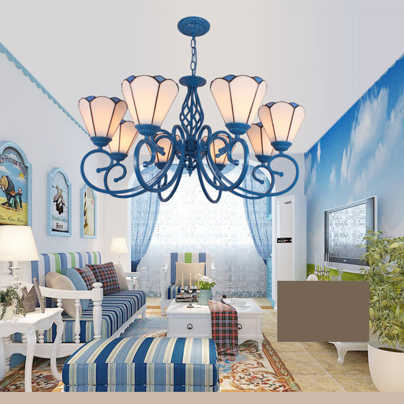 Arte artesanal multicolor lámparas de lámparas de lámpara de lámpara de desplazamiento candelabro mediterráneo