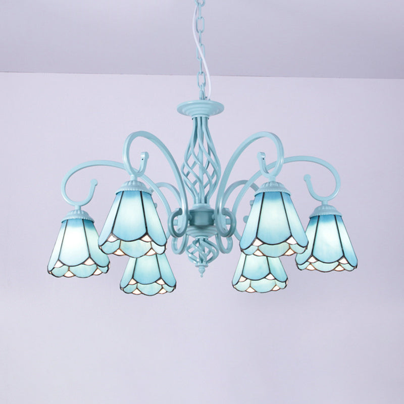 Arte artesanal multicolor lámparas de lámparas de lámpara de lámpara de desplazamiento candelabro mediterráneo