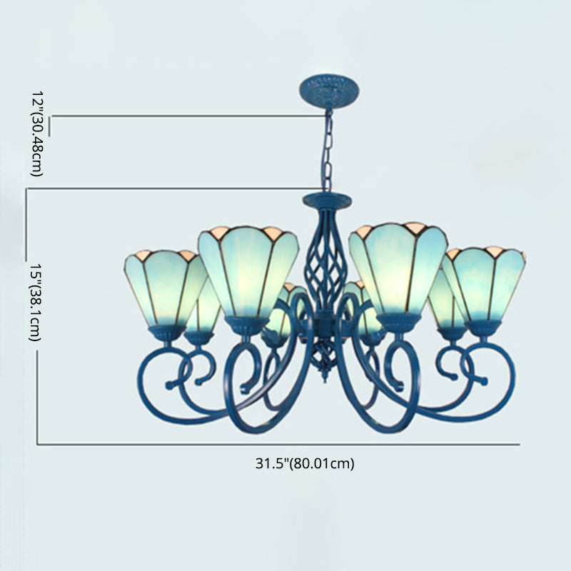 Arte artesanal multicolor lámparas de lámparas de lámpara de lámpara de desplazamiento candelabro mediterráneo