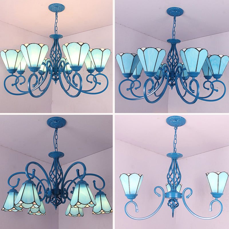 Arte artesanal multicolor lámparas de lámparas de lámpara de lámpara de desplazamiento candelabro mediterráneo