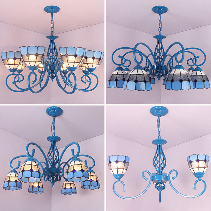 Arte artesanal multicolor lámparas de lámparas de lámpara de lámpara de desplazamiento candelabro mediterráneo