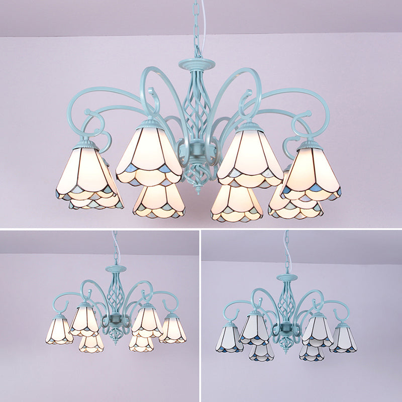 Arte artesanal multicolor lámparas de lámparas de lámpara de lámpara de desplazamiento candelabro mediterráneo