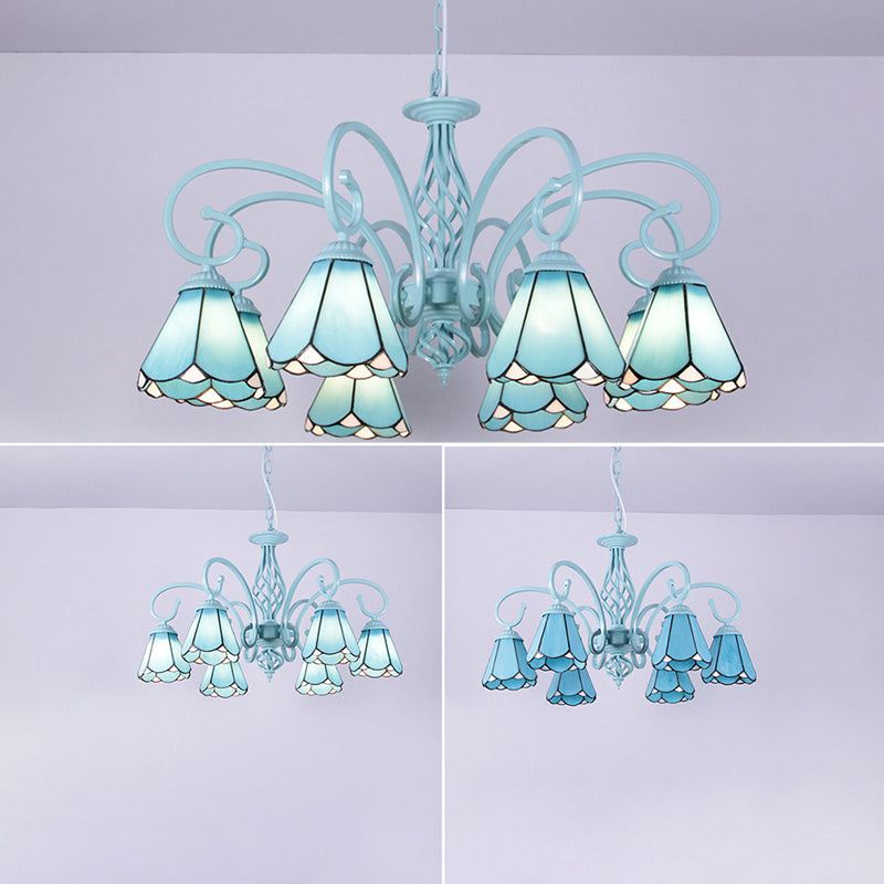 Arte artesanal multicolor lámparas de lámparas de lámpara de lámpara de desplazamiento candelabro mediterráneo