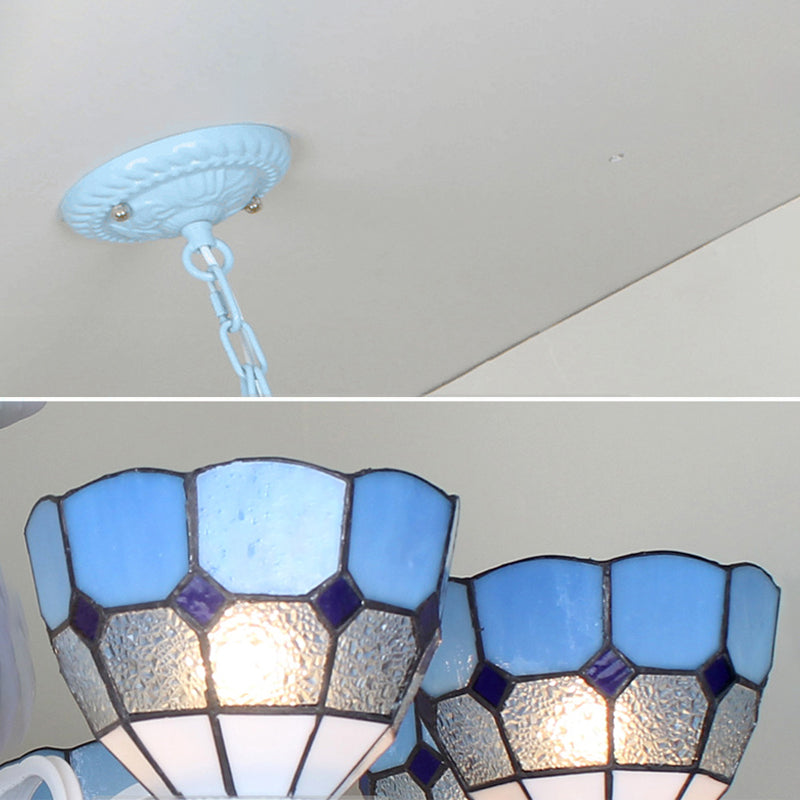 Arte artesanal multicolor lámparas de lámparas de lámpara de lámpara de desplazamiento candelabro mediterráneo