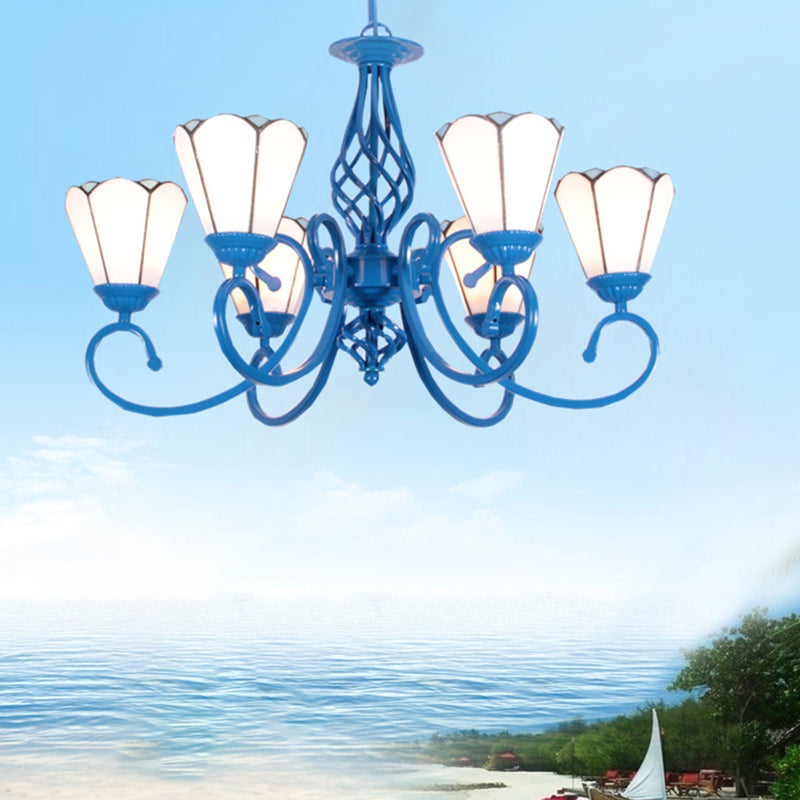 Arte artesanal multicolor lámparas de lámparas de lámpara de lámpara de desplazamiento candelabro mediterráneo