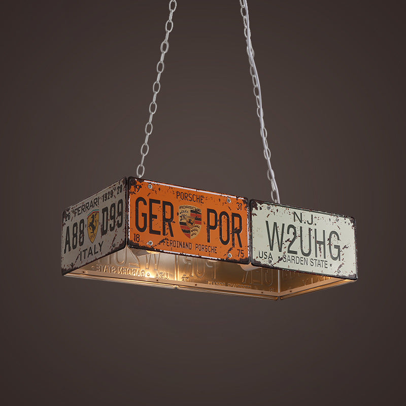 Rust Vintage Ceiling Hanging Light Fixture Metal Bar Chandelier Lighting Fixtures