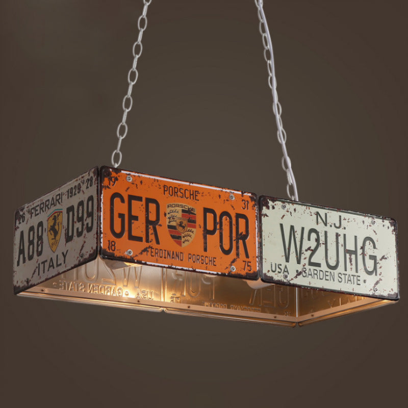 Rust Vintage Ceiling Hanging Light Fixture Metal Bar Chandelier Lighting Fixtures