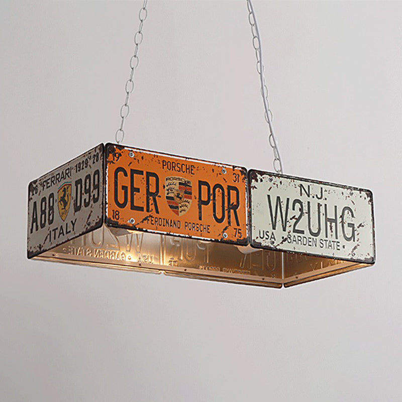 Rust Vintage Ceiling Hanging Light Fixture Metal Bar Chandelier Lighting Fixtures