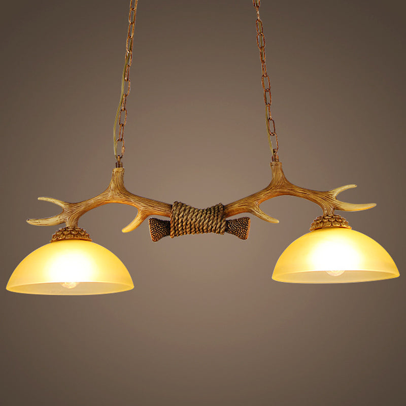 Wood 2 Lights Chandelier Light Fixtures Deer Antler Cottage Chandelier Lighting for Bar