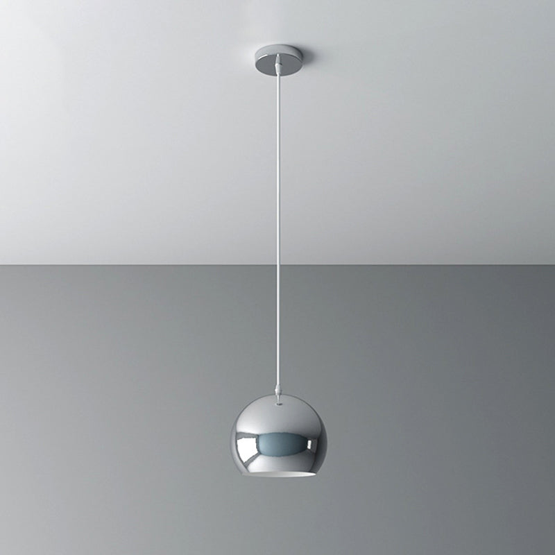 Sospensione geometrica in stile postmoderno Metal 1 Lampadina sala da pranzo a sospensione in argento