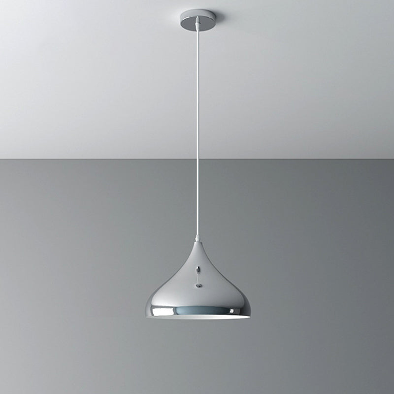 Sospensione geometrica in stile postmoderno Metal 1 Lampadina sala da pranzo a sospensione in argento