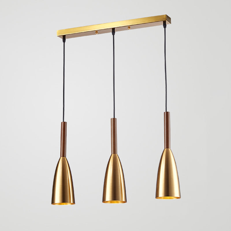 Gold Plated 3-Light Pendant Light Post-modern Metal Hanging Light Fixture for Dining Room