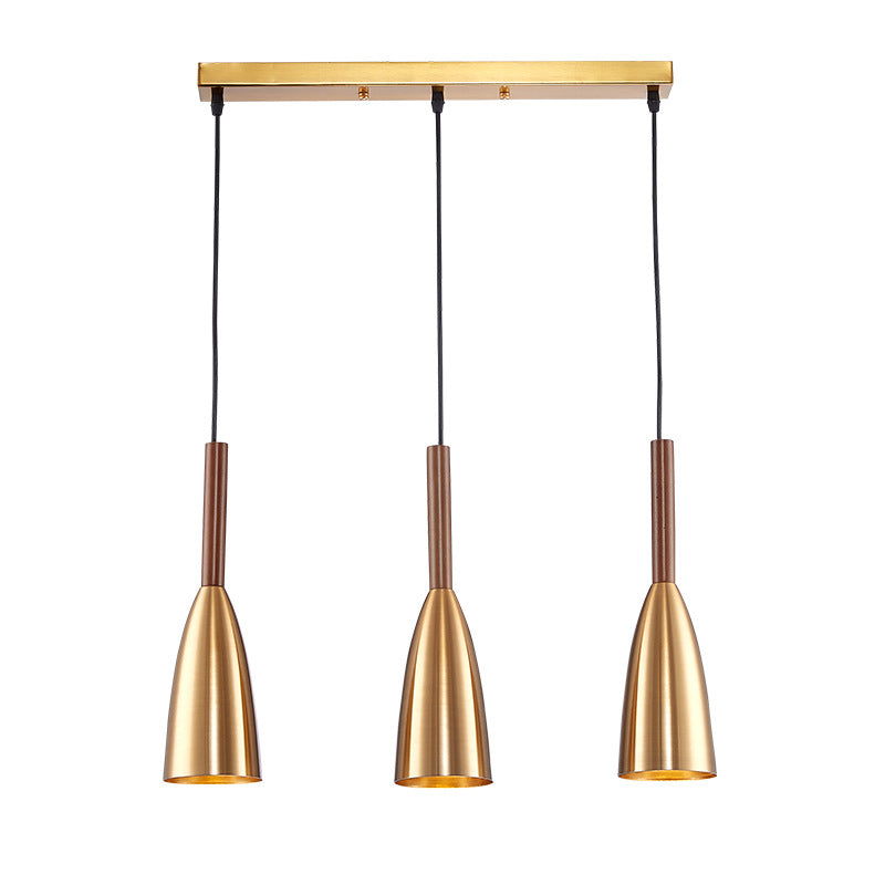 Gold Plated 3-Light Pendant Light Post-modern Metal Hanging Light Fixture for Dining Room