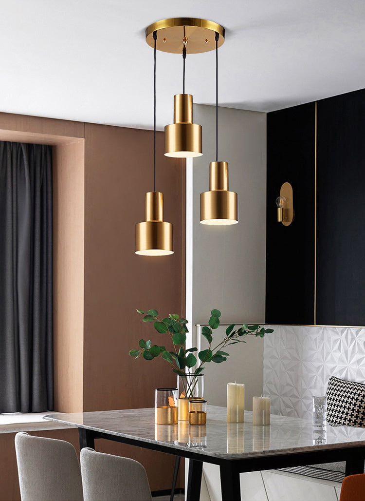 Gold Plated 3-Light Pendant Light Post-modern Metal Hanging Light Fixture for Dining Room