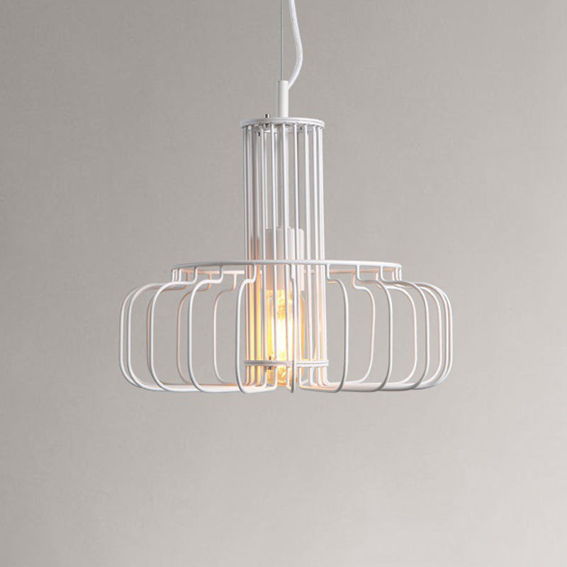 Witte kooi plafond hangende lantaarn loftstijl metaal 1 kop eetkamer ophanging licht