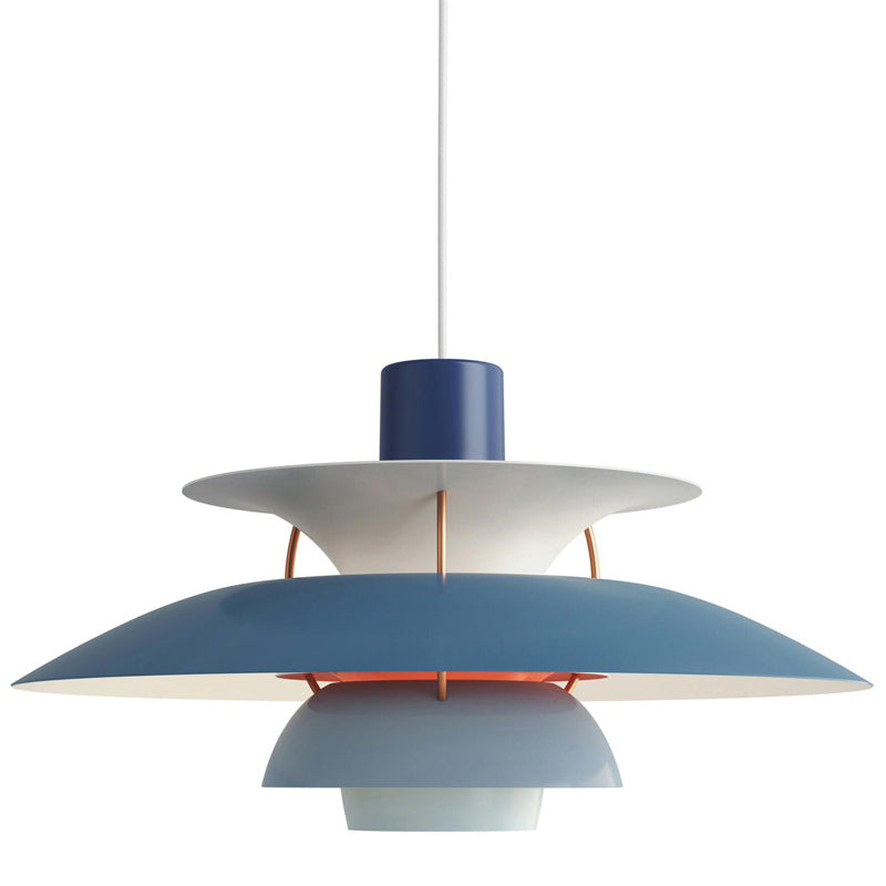 Multilayer Pendant Light Fixture Macaron Aluminum 1-Light Living Room Hanging Light