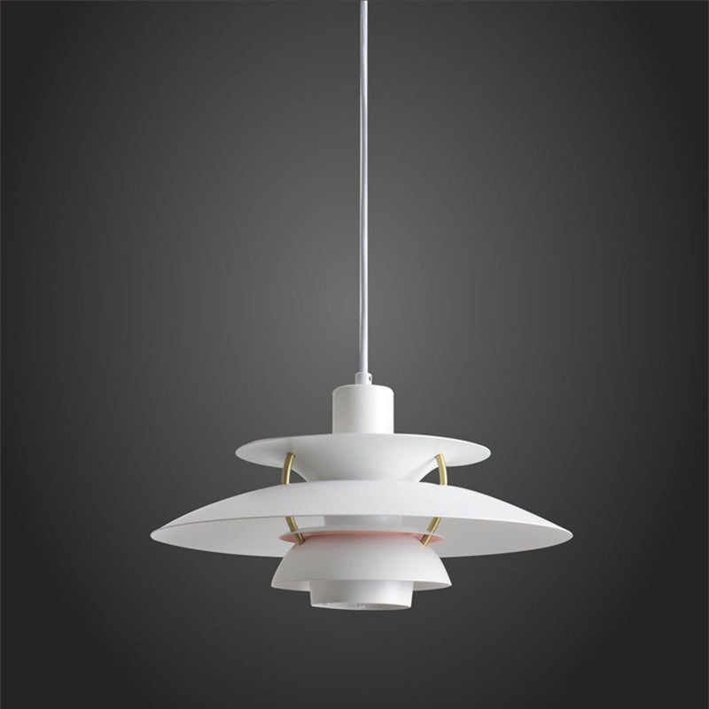 Multilayer Pendant Light Fixture Macaron Aluminum 1-Light Living Room Hanging Light