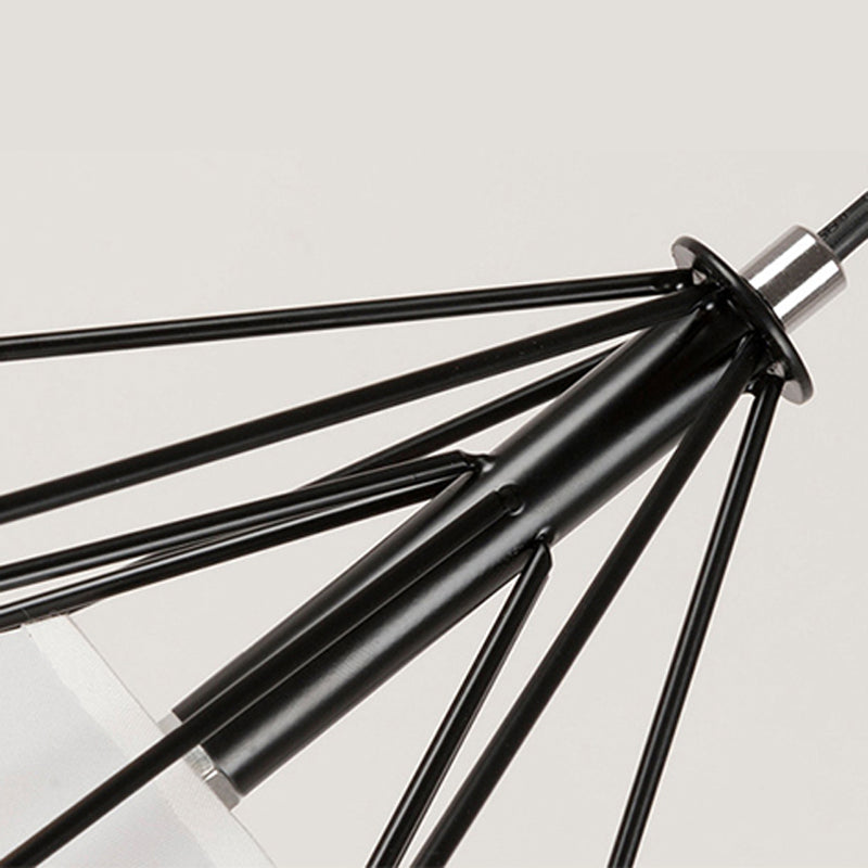 1-Light Diamond Cage Pendant Ceiling Lights Industrial Hanging Light Fixtures with Fabric Shade