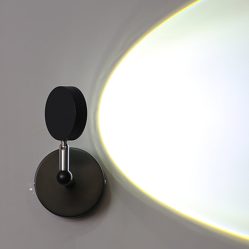 Modern Minimalist Style Armed Wall Mounted Light Fixture Metal 1 Light Sconce Light Fixtures in Black Finish