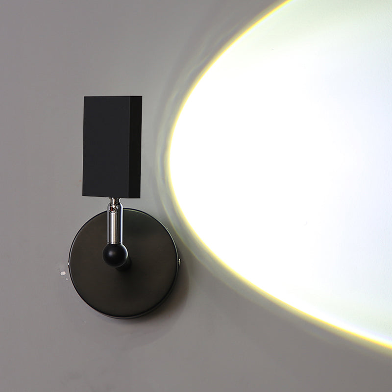 Modern Minimalist Style Armed Wall Mounted Light Fixture Metal 1 Light Sconce Light Fixtures in Black Finish