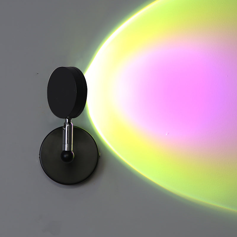 Modern Minimalist Style Armed Wall Mounted Light Fixture Metal 1 Light Sconce Light Fixtures in Black Finish