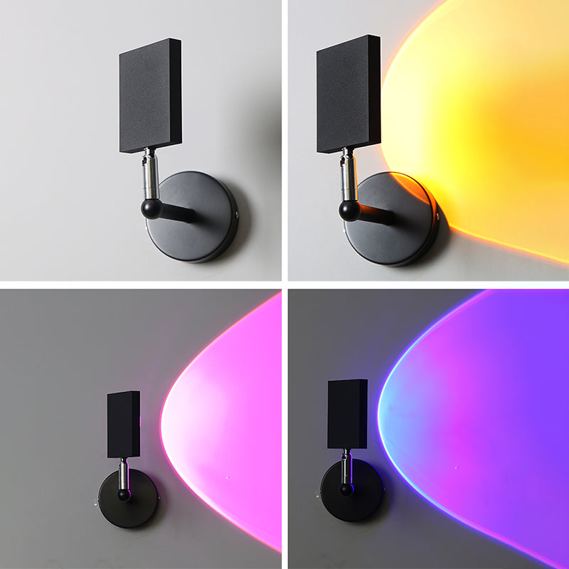 Modern Minimalist Style Armed Wall Mounted Light Fixture Metal 1 Light Sconce Light Fixtures in Black Finish