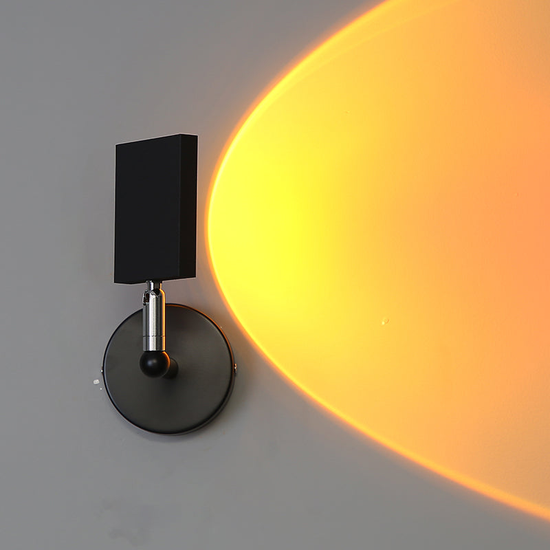 Modern Minimalist Style Armed Wall Mounted Light Fixture Metal 1 Light Sconce Light Fixtures in Black Finish