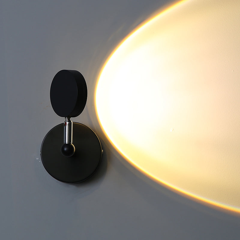 Modern Minimalist Style Armed Wall Mounted Light Fixture Metal 1 Light Sconce Light Fixtures in Black Finish