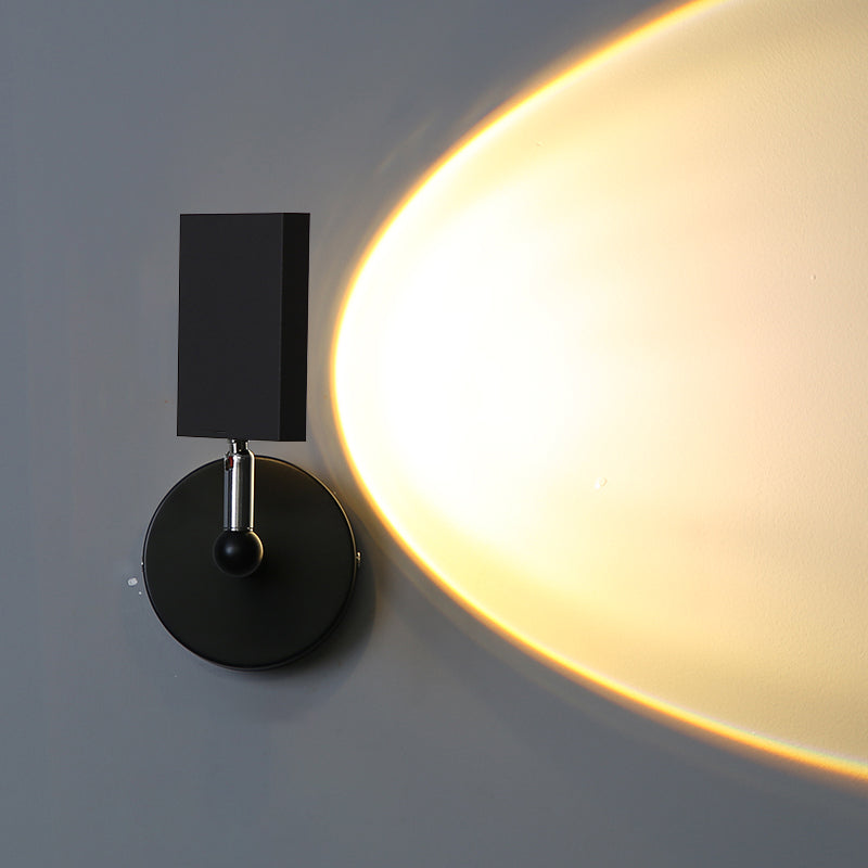 Modern Minimalist Style Armed Wall Mounted Light Fixture Metal 1 Light Sconce Light Fixtures in Black Finish