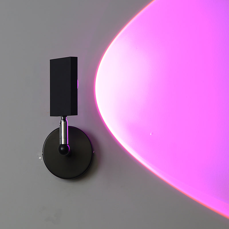 Modern Minimalist Style Armed Wall Mounted Light Fixture Metal 1 Light Sconce Light Fixtures in Black Finish