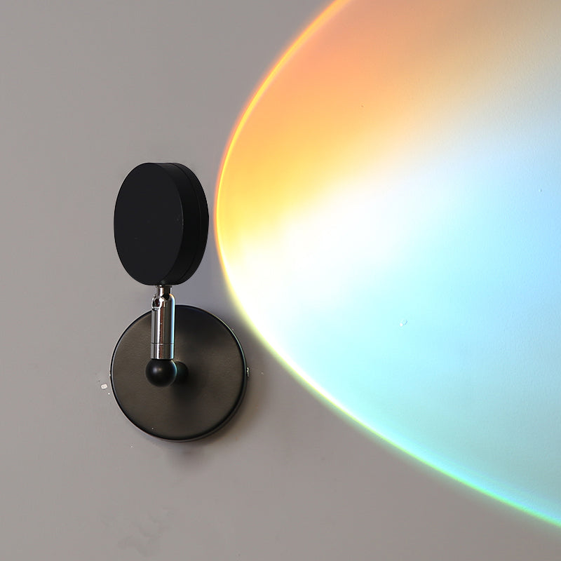 Modern Minimalist Style Armed Wall Mounted Light Fixture Metal 1 Light Sconce Light Fixtures in Black Finish