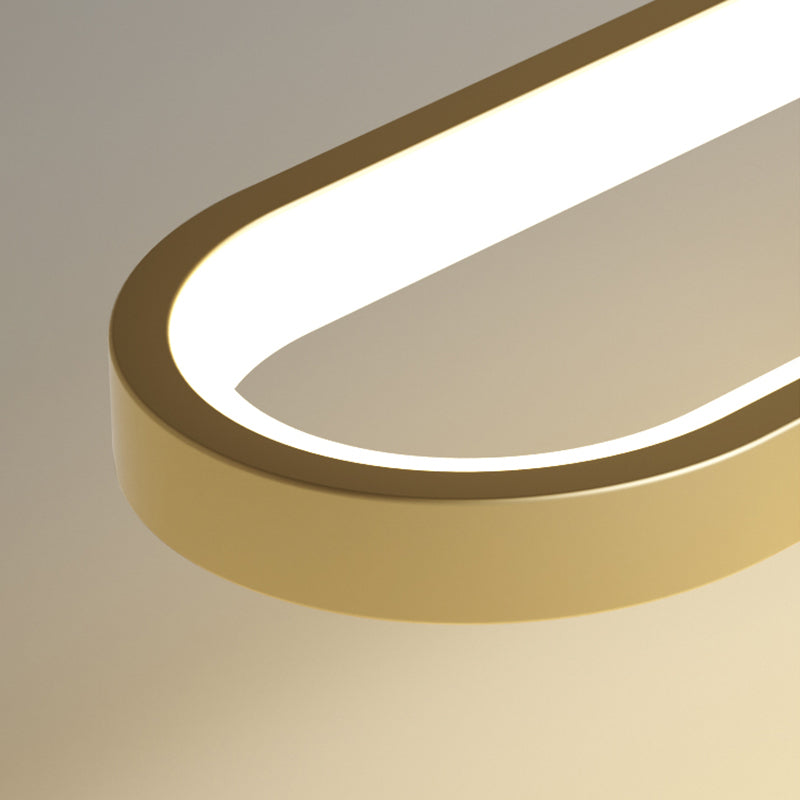 Modern Minimalist Style Oval Wall Mounted Light Fixture Metal 1 Light Wall Sconce Lighting for Bedroom