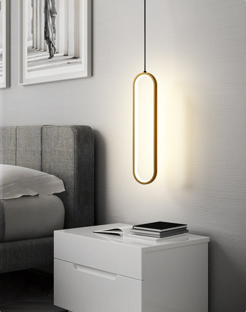 Modern Minimalist Style Oval Wall Mounted Light Fixture Metal 1 Light Wall Sconce Lighting for Bedroom