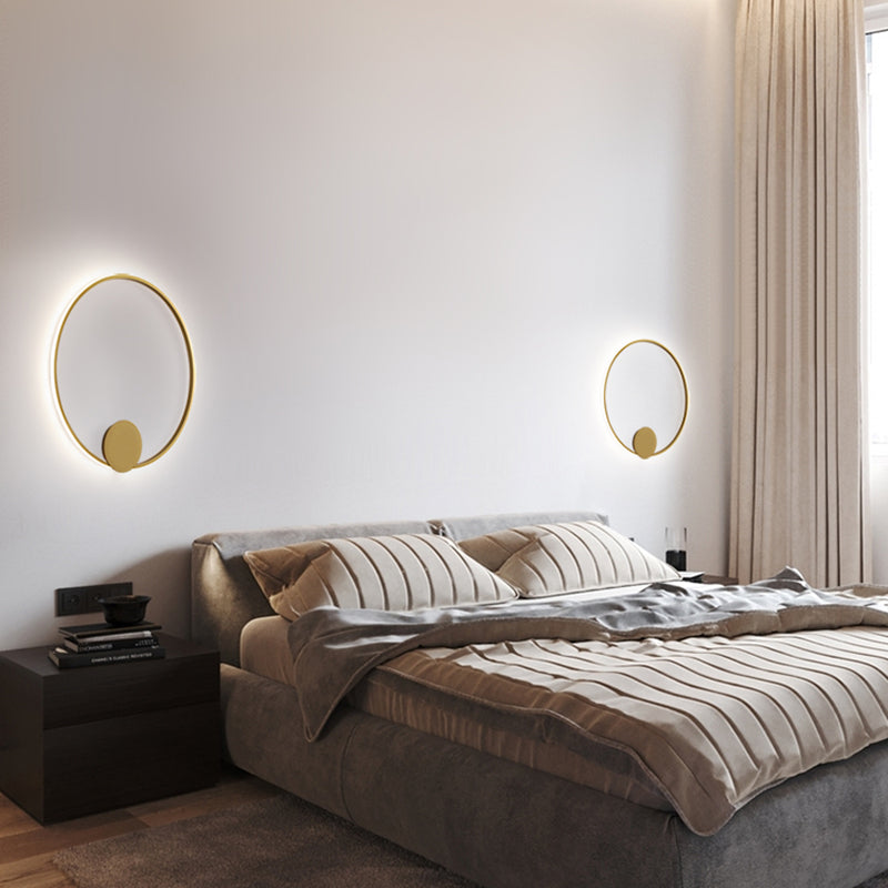 Modern Minimalist Minimalist Circular Montate Montate Metal 1 Light Sconce Light Set per camera da letto